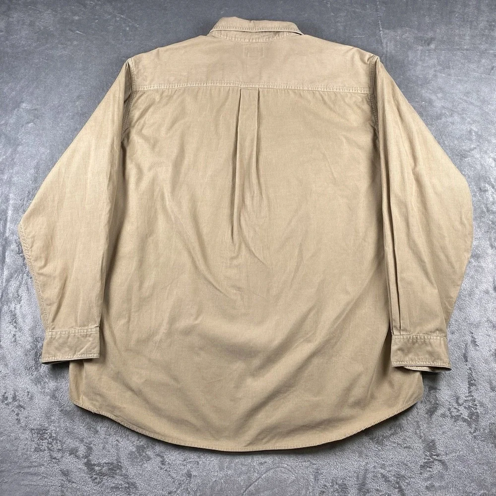 LL Bean Shirt Mens Size XXL Tall‎ Beige Long Sleeve Corduroy Button Down 0YQ71 - Picture 9 of 13